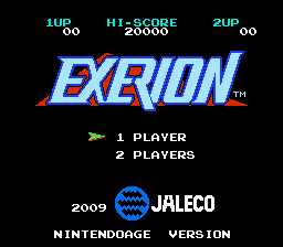 Exerion title screen for Famicom